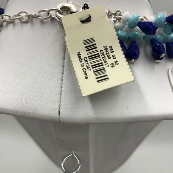 Talbot's Vintage Y2K Women's Beaded NWT Chunky Statement Necklace Seaside Blue - Picture 7 of 11